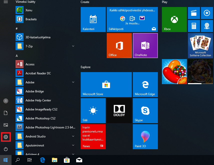 Windows 10 kielen vaihtaminen suomenkieliseksi